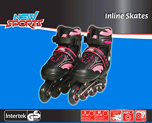 New Sports ABEC 7 - Patines en línea (Talla 31-34), Color Rosa