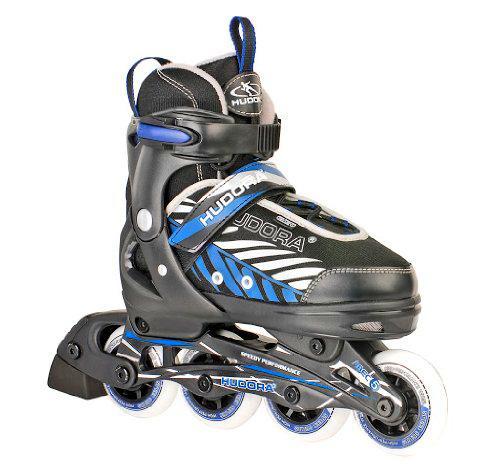 Hudora Kinderinliner Leon - Patines en línea, Color Negro/Azul, Talla S