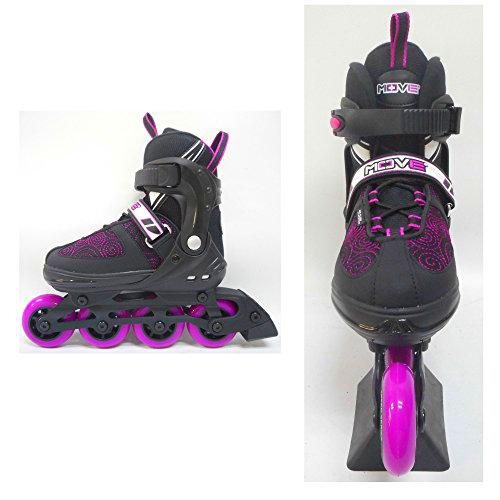 Moove ROMPURALG-030NE - Patines en línea Unisex, Color Negro y Rosa