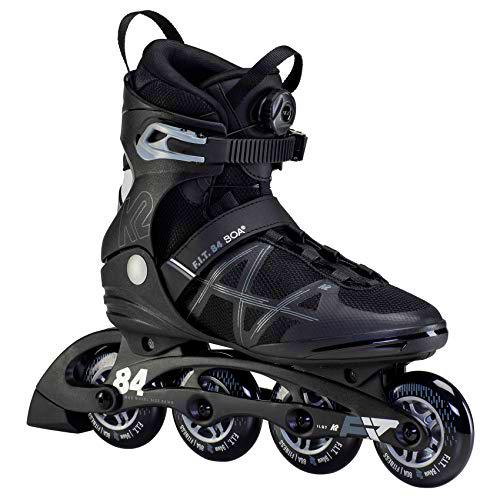 K2 Skates F.I.T. 84 Boa Patines, Men's, Negro/Plata, 42 EU