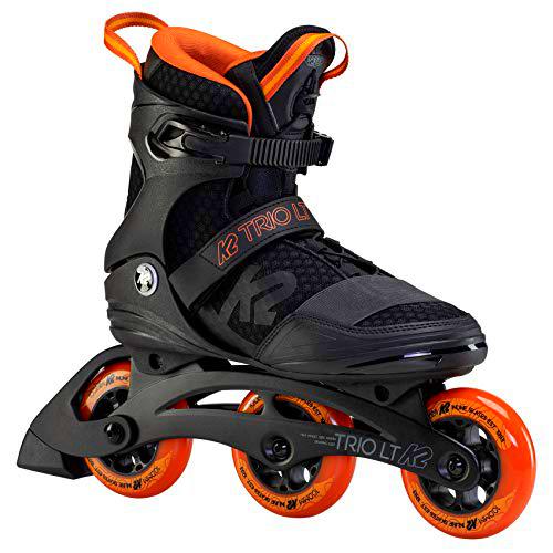 K2 Skates Trio Lt 100 M Patines, Men's, Negro/Naranja, 44 EU