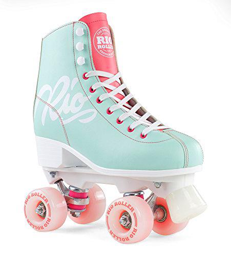 Rio Roller Script Patines, Unisex Niños, Multicolor / (Teal / Coral), 35.5