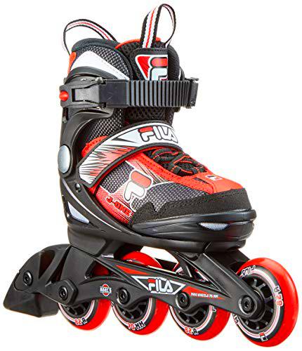 Fila Jungen - Patines en línea, Color Negro y Rojo, Talla S