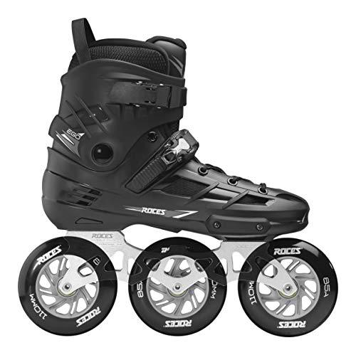 Roces Unisex - Ego 3X110 TIF Patines en línea, Color Negro y Plateado, 42
