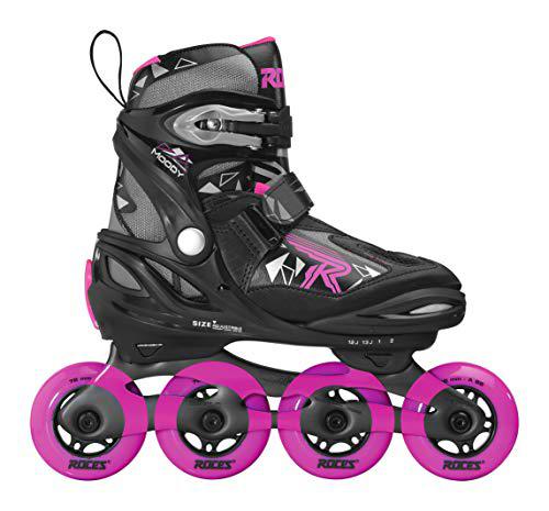 Roces Patines en línea para niña Moody Girl TIF, Color Negro y Rosa, 30-35