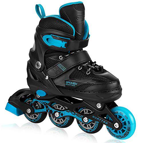 Patines en línea 4 en 1 para niños y Adolescentes hasta un Peso Corporal máximo de 60 kg