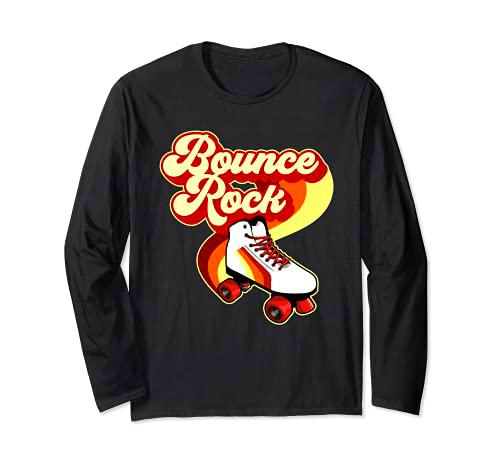 Roller Disco Bounce Rock Roller Skate Vintage 70s 80s Manga Larga