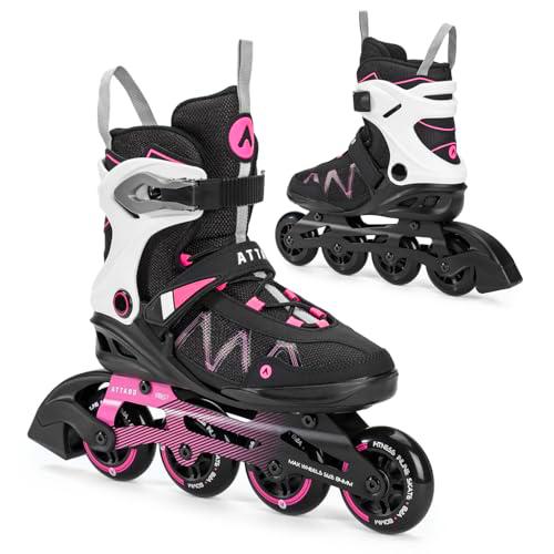 ATTABO Patines en línea Bliss para Mujer 42 EU Comodidad y Seguridad Bota Semirrígida Chasis de Aluminio Ruedas 80 mm PU Rodamientos ABEC-7 Ajustable Color Rosa