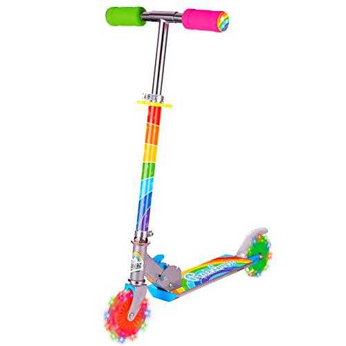 Ozbozz Rainbow Foldalbe - Patinete con Ruedas iluminadas