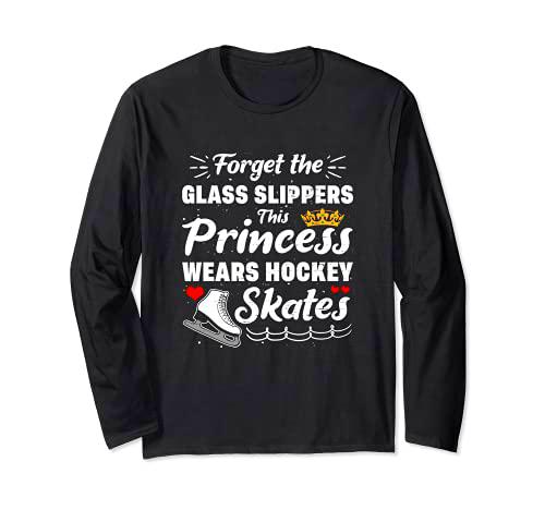 ESTA PRINCESA USA PATINES DE HOCKEY EN LA PISTA Manga Larga