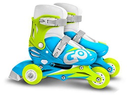 Stamp Adjustable Two in One 3 Wheels Skate Blue SKIDS Control Size 27-30