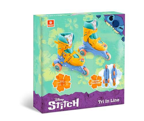 Mondo Toys - Patines en línea Stitch 3IN Line Skates en línea Doble función Ajustables de 29 al 32-28755