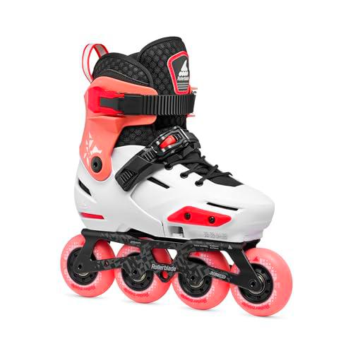 Rollerblade Apex - Patines en línea para niño, Color Platino/Coral