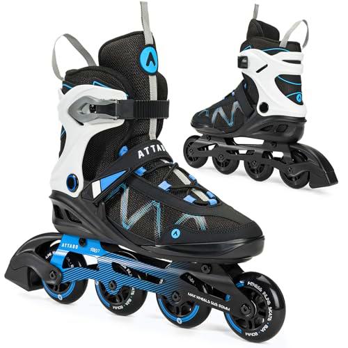 ATTABO Patines en línea Bliss para Hombre 40 EU Comodidad y Seguridad Bota Semirrígida Chasis de Aluminio Patines en Linea Adulto con Ruedas 80 mm PU Rodamientos ABEC-7 Ajustable Color Azul