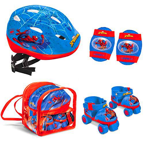Mondo Toys - Patines de Ruedas Ajustables Spider-Man Set Completo Toys 28629-Patines niños (22 a 29)