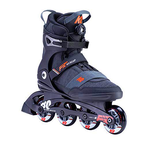 K2 Skates F.I.T. 80 Boa Patines, Men's, Negro/Naranja, 44 EU