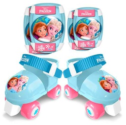 Set Rollers 4 Wheels + Elbow &amp; Knee Pads Frozen 2