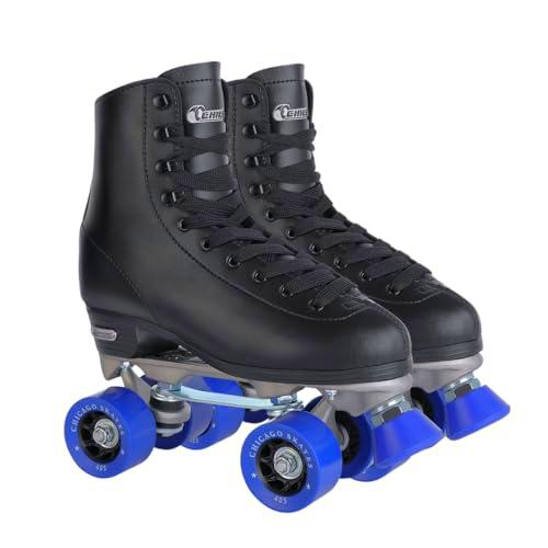 CHICAGO Skates - Patines clásicos para Hombre, Patines de Pista cuádruple Negros