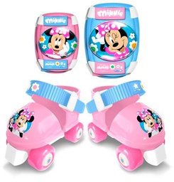 Set Rollers 4 Wheels + Elbow &amp; Knee Pads Minnie