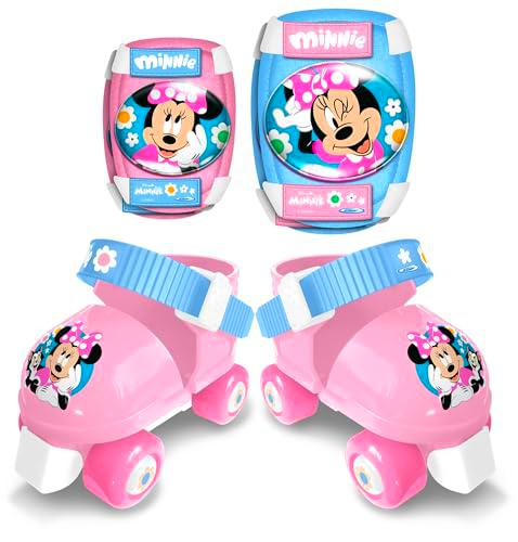 Set Rollers 4 Wheels + Elbow &amp; Knee Pads Minnie