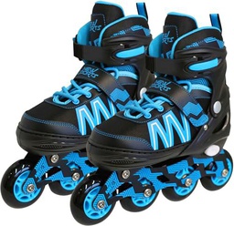 New Sports Patines en línea Negro/Azul ABEC 7, Talla 35-38